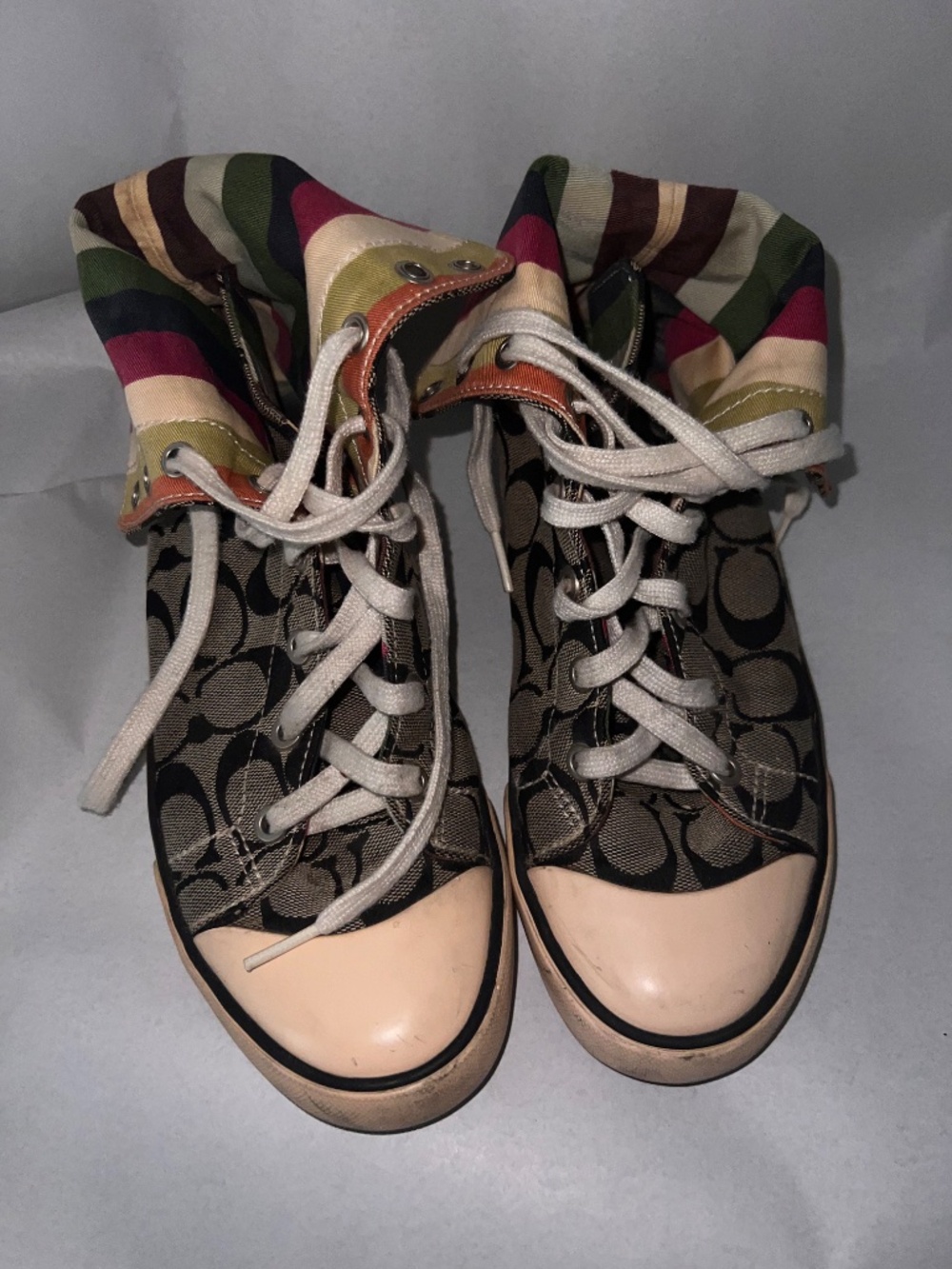 Coach logo high tops sneakers size 7.5 - Picture 2 of 13